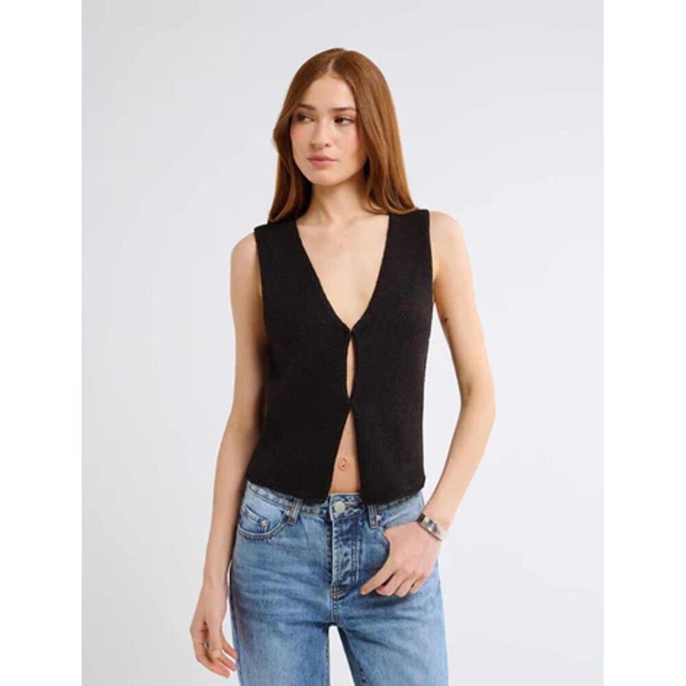 NWT! Rumored Prince Street Top Black Sleeveless Knit Tank Size L